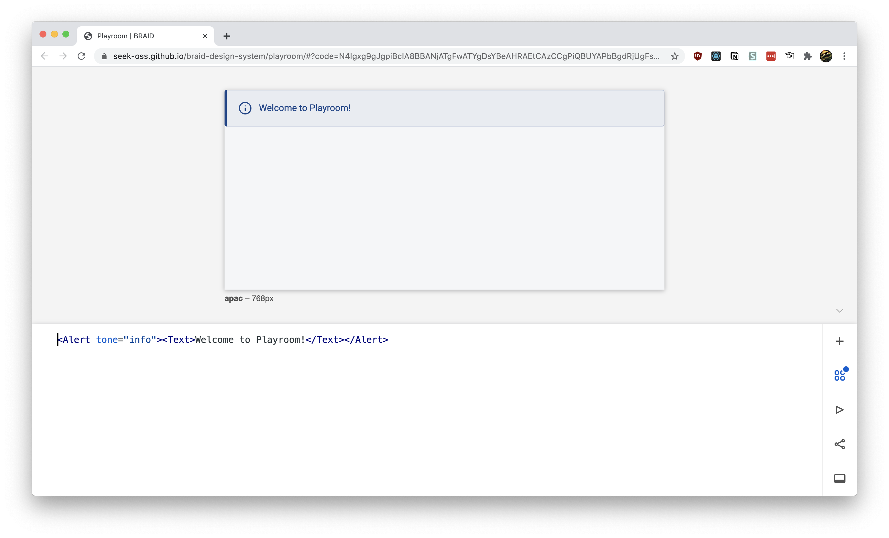 Screenshot of Playroom in action
