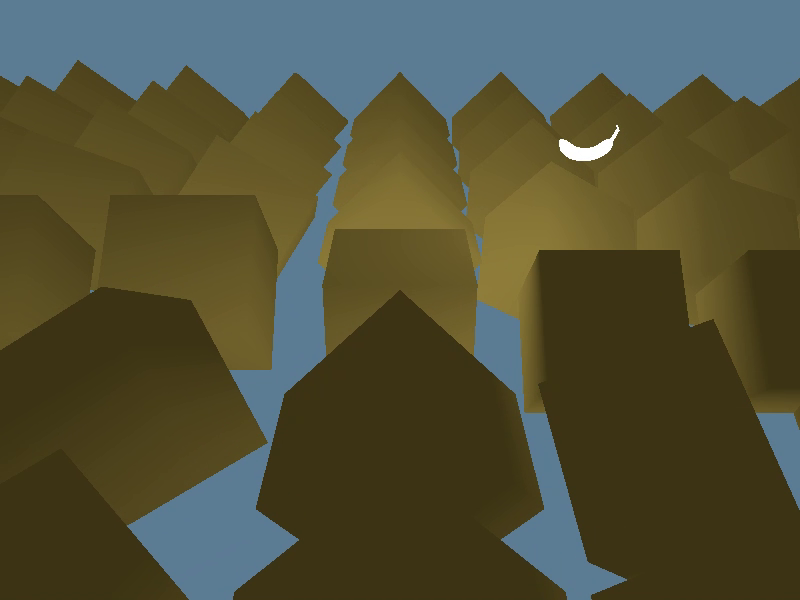 Screenshot of the final 3D app with cubes - larger and more yellow than the top image