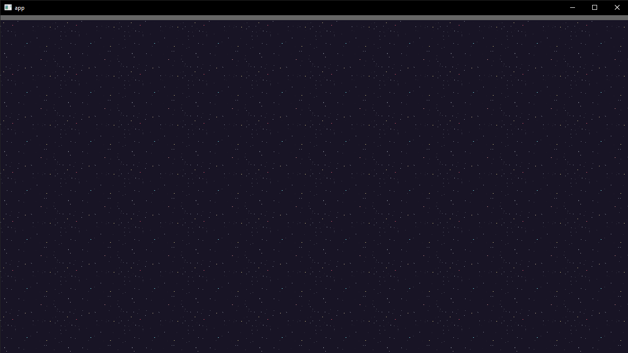 A native Rust app using Bevy to render a fullscreen tiled background of a seamless space texture.