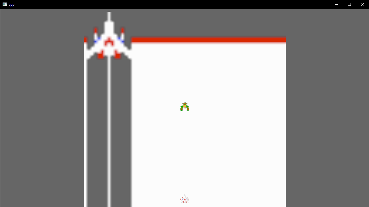 Example of multiplying the UVs of a nearly fullscreen 2D plane mesh. The texture is displayed once, scaled down, and the last pixels are scaled horizontally and vertically until they reach edges of mesh.