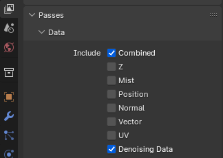 View layer property settings for denoising