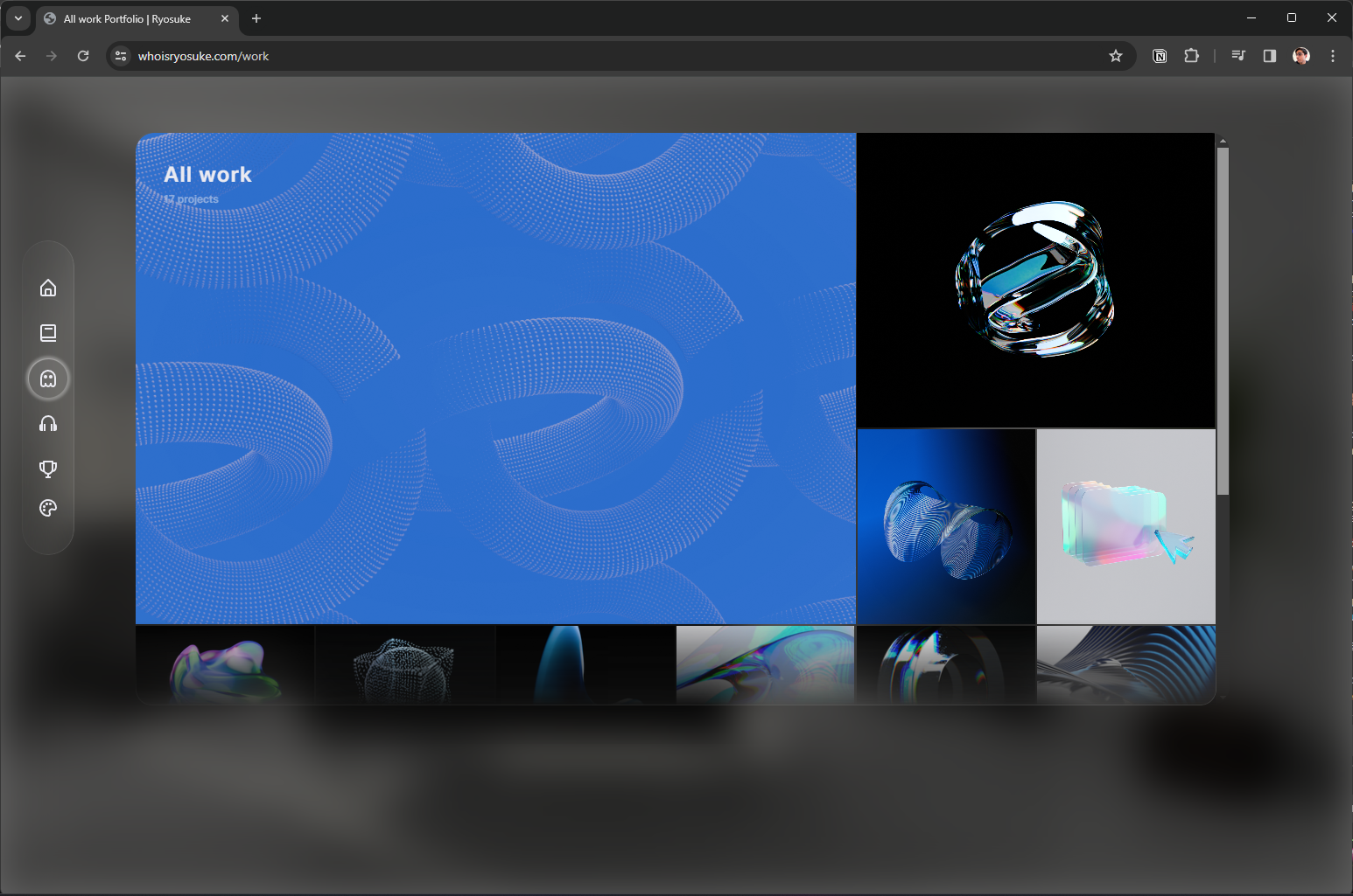 The final portfolio page design