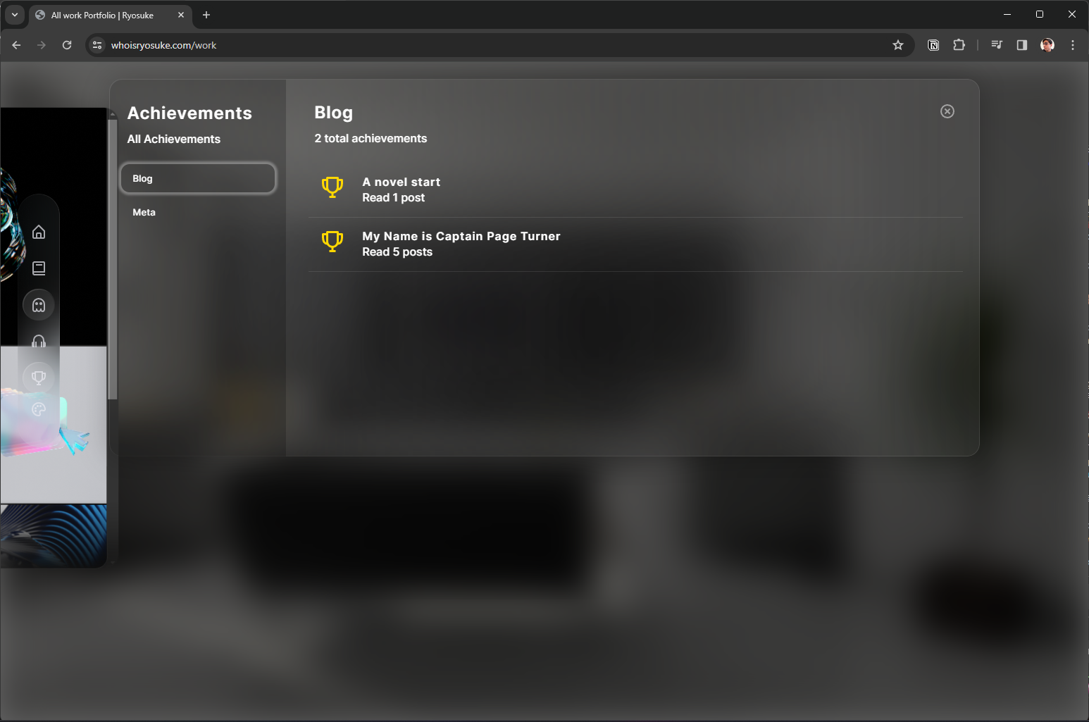The achievements modal