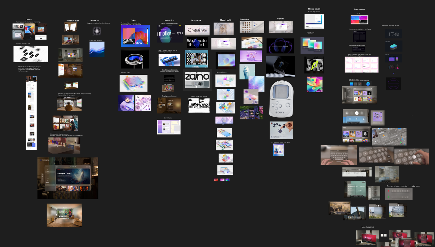 The mood board for this blog