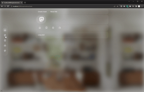 Example of the page transition with "apps" representing pages moving backwards in 3D space to reveal the next