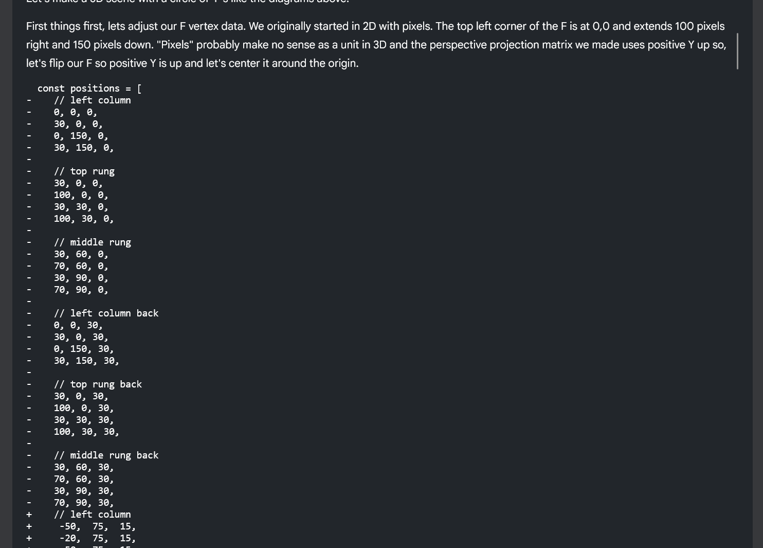 An example of code rendered as plaintext from a Markdown file in NotebookLM.