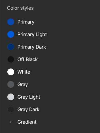 Color styles in Figma where I inevitably copy values from constantly