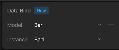 The Rive App's data bind panel