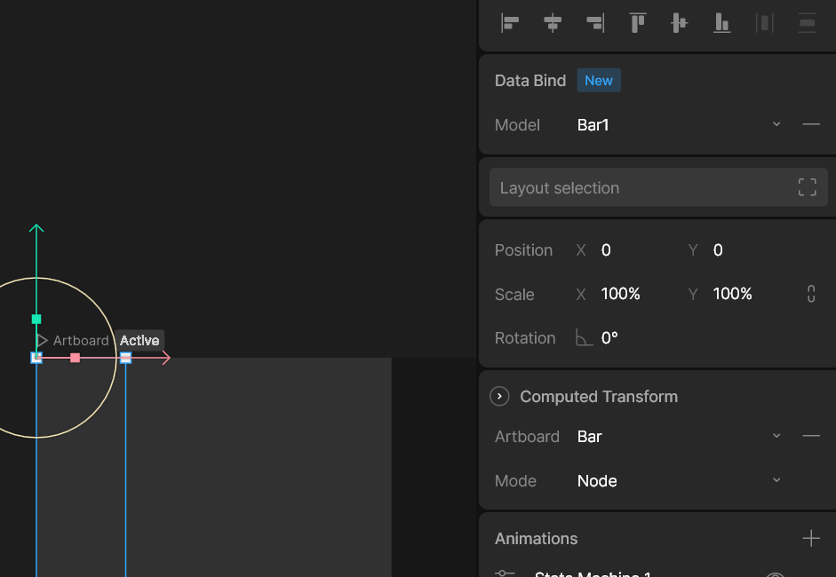 Under Data Bind menu right side - this has Bar1 instance